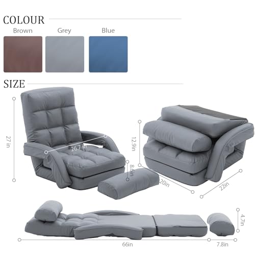 Sillón plegable ajustable gris miniatura 2