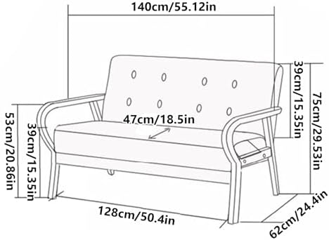 Modern Faux Leather Bench Couch for 2-3 Person Waiting Room, Stylish Office Sofa Armchair, Comfortable Living Room Furniture (45.27"x24.4"x29.53")