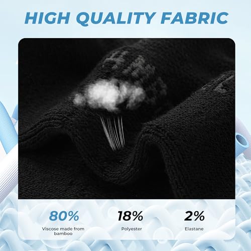 BAMBOO COOL Men's Ankle Socks Athletic Low Cut Cushioned Moisture Wicking, Running Socks Arch Support Breathable, 6 Pack