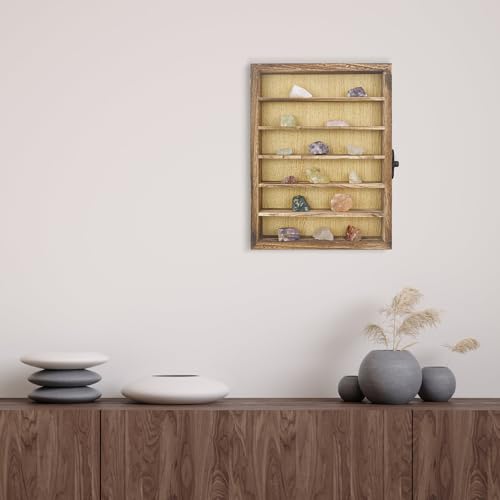 Image of FramePro Shadow Box Frame Display Case 12x16 with Removable Shelves, Deep Memory Box Trinket Knick Knack Shelf Cabinet for Collector, Keepsake Coins Military Medals Wedding Flowers Real Wood