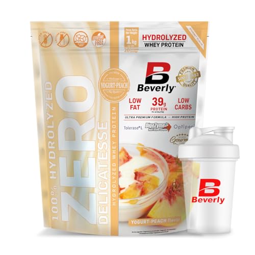 Beverly-ZERO-DELICATESSE-1-Kg-Proteina-Hidrolizada-Whey-85-Con-Digezyme-y-Tolerase-1-Mes-de-uso-Masa-muscular-Fuerza-y-Recuperacion-Mezclador-Gratis-YOGUR-MELOCOTON