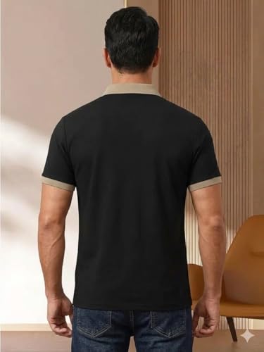 Image of TAGAS Mens Polo T-Shirt || Men's Color Block Polo Tshirt | Short Sleeve Casual Pullover with Collar |Casual Wear for Men | Mens Regular FIT T-Shirts