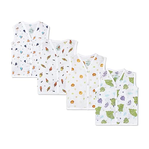 Image of The Boo Boo Club Extra Soft Organic Cotton Muslin Jhabla for Baby (Set of 4). GOTS Certified | 18-24 Months