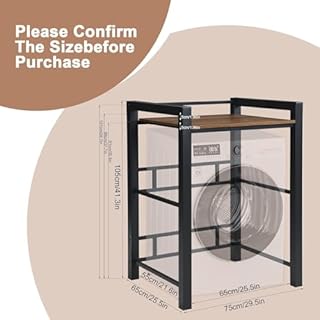 LIJYITF Scaffale per Incolonnamento Lavatrice e Asciugatrice, 3 Regolabili in Altezza,Base per lavatrice, Scaffale Sopra la lavatrice, Capacità di Carico 350 kg, Per Bagno (bianco, 75 x 65 x 105 cm)