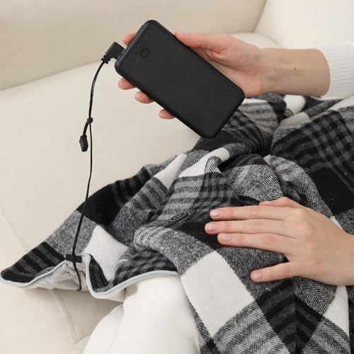 Couverture chauffante électrique USB et châle doux à boutons - 6