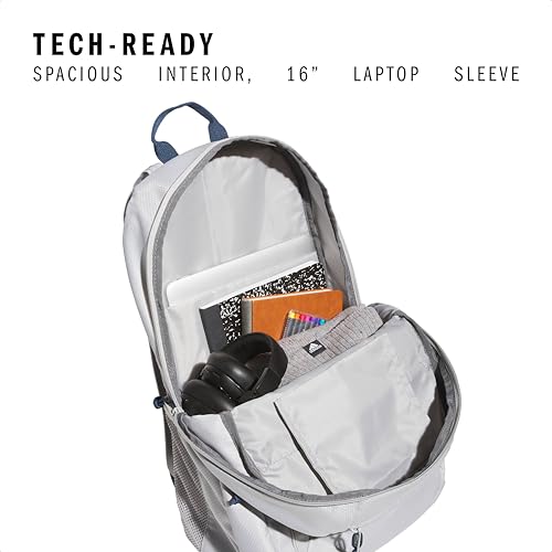 Image of adidas Excel 6 Backpack, Grey Two /Mineral Blue /7.5, One Size, Excel 6 School Backpack - Bookbag for Laptop Work Travel, 34l