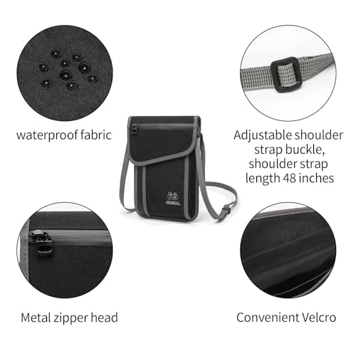 Image of JEMINAL Passport ID Crossbody Phone Bag for Men & Women: Waterproof Small Phone Shoulder Handbag for lighty Camp Jog Travel