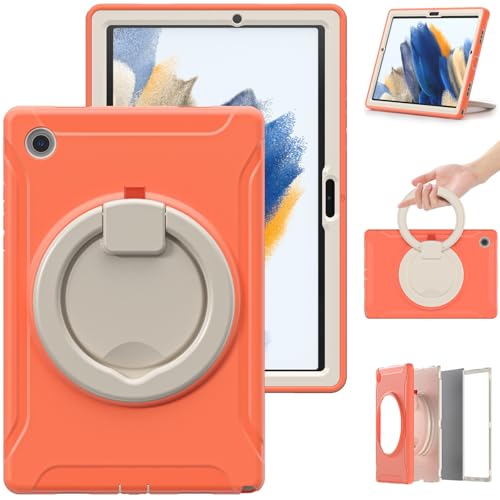 Coque Samsung Tab A8 10.5 antichoc enfant orange avec support