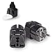 OREI 2 in 1 USA to Europe Adapter Plug (Schuko, Type E/F) - 2 Pack, Black