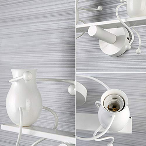 Lámpara de pared diseño humanoide creativo moderno de hierro blanco aplique interior base E27 5