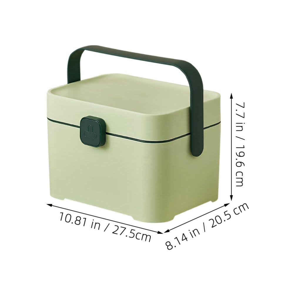 Contenitore Porta Oggetti Maniglia in Plastica Verde Multifunzione | Contenitori Porta Oggetti Multiuso, Organizer da Viaggio e Trasloco, per Cosmetici e Accessori Utensili