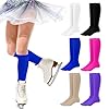 Sucrain 6 Pairs Ice Skating Socks Figure Skating Socks High Tight Knee Nylon Roller Skate Sock for Women Girl (Multi Color)
