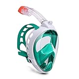 Lentes de vidrio templado: máscara de buceo snorkel con lentes de vidrio resistente a los golpes para soportar la presión del agua profunda para tipos de buceo o la natación.