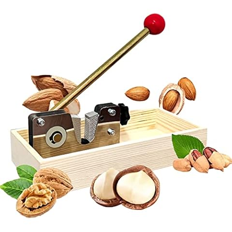 TONIJAWES Nussknacker Hebelwirkung, geeignet für Senioren und Kinder, öffnet alle harten Nüsse, Krabben und Hummerzange, mit Holztablett mit rutschfesten Gummifüßen, EIN Geschenk für Nussliebhaber Cover