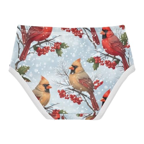 Red Birds Berries Kids Underwear, Toddler Girl Panties, Cotton Girls Underwear, 2–8 Years2