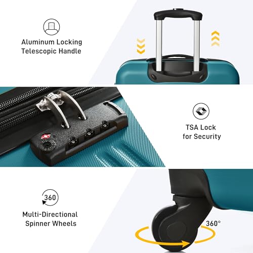 Bed Bath & Beyond Hardshell Luggage Sets 4 pcs with Bag Spinner Suitcase Blue2