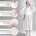 WOHSEROM 1 Pack Rain Ponchos for Adults Reusable, Thickened EVA Travel Raincoat Jacket with Hoods and Sleeves, Lightweight White Waterproof Capes Ponchos for Men Women Outdoor Hiking Camping Travel