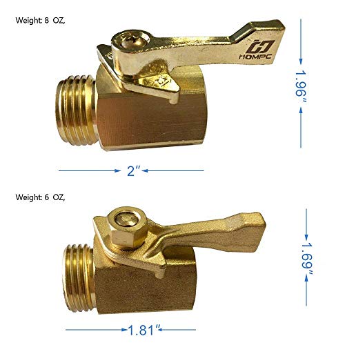 Hqmpc Super Heavy Duty 3/4" Brass Shut Off Valve Garden Hose Shut Off Valve Garden Hose Connector 1 Pc #TOP3