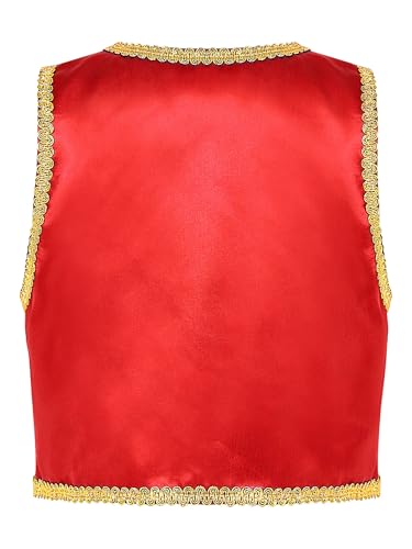 Kids Boys Halloween Arabian Prince Vest Waistcoat Metallic Sleeveless Fairytale Fancy Dress ups2