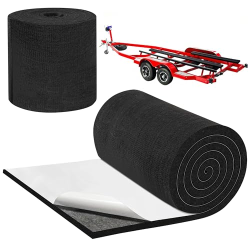 LUCKIPLUS Boat Trailer Bunk Carpet with Adhesive, 9mm Thicken Marine Carpet Heavy Duty Trailers Bunk Padding for Boats Outdoor Jet Ski Ramp Marine Dock, 8 in x 9.8ft