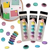 Kit 18 Imãs Coloridos Redondo Fixadores Magnéticos Para Mural Geladeira Ideal Para Pendurar Fotos Avisos 6 Cores Rosa Amarelo Azul Verde Roxo e Lilás