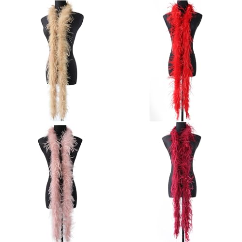 Federboa,Flauschige Strauß Federn Schal Länge ca. 2m,Federgirlande,Federschal Einfarbig Straußenfeder Schal,Feder Boa Kostüm-Accessoire für Charleston 20er Jahre Flapper Karneval,Königsblau