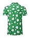 Mens St Patrick's Day Polo Shirt Irish Funny Four Leaf Clover Green Saint Paddy Tee Shirts Golf Top White XL