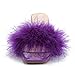 Women's Feather Mule Sandals, Kitten Heel, Square Open Toe, Slip On, Fluffy Fur Clear Strap Purple 36 - insole length: 23cm/9.06 inch - US 5.5