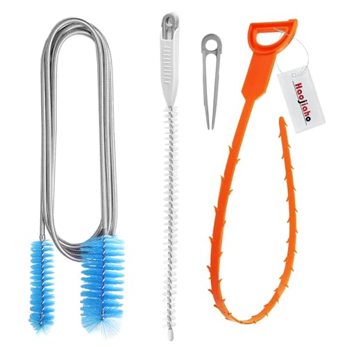 Haojiaho パイプクリーナー パイプブラシ (3点セット) 排水管 詰まり 掃除 パイプ 配管 排水溝 排水口 つまり 解消 洗浄 細長い ブラシ ワイヤー 風呂 台所 トイレ 洗面所 (155cm/60cm/52cm)