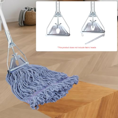 Image of Mop Handle Commercial Heavy Duty - 57 Inch Industrial Metal Mop Stick Replacement for Floor Cleaning - Professional Mops Head Replacement Holder