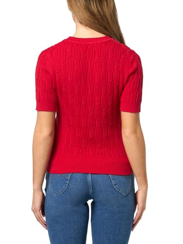 Image of Nautica Women's Short Sleeve Crew Neck Cable Solid Sweater
