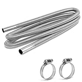 ✅【Hochwertiges Material】 Das Auspuffrohr des Stromgenerators ist aus hochwertigem Edelstahl gefertigt, sicher und gesund, oberflächenklar und gratfrei. Das gewellte Abflussrohr aus Edelstahl ist korrosionsbeständiger, verschleißfester und langlebiger.
