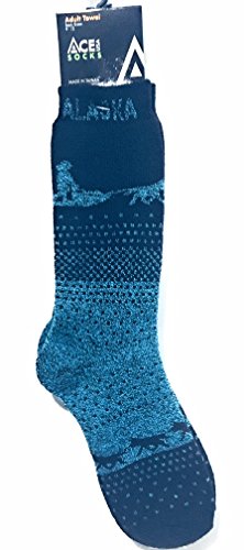 Alaska Novelty Socks Sled Dog Team Unisex 9-12 Plush Boot Sock