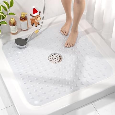 HITSLAM Non Slip PVC Shower Bathtub Mat 24"x24" Cover