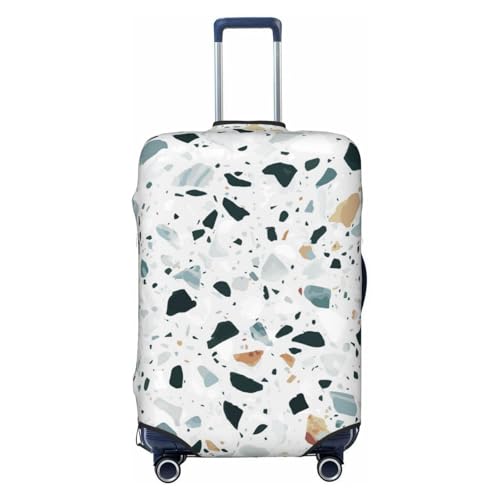 JBYJBX Terrazzo Marble Pastel Print Suitcase Cover Luggage Protector Washable Elastic Fashionable Travel Gear Cover