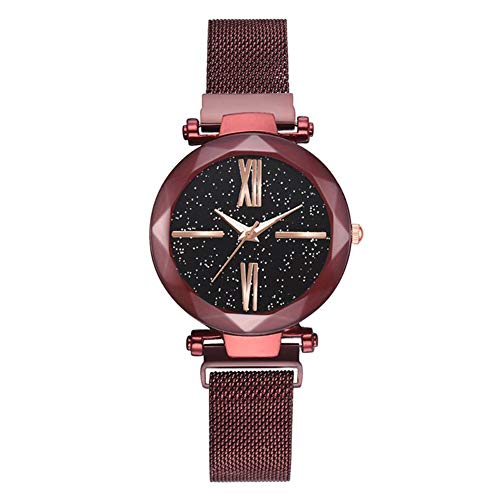 Proglam - Reloj de Pulsera para Mujer, Cuarzo, diseño de Cielo Estrellado con Correa de aleación, Hebilla magnética