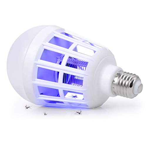 SUNNEST Bug Zapper, 2 in 1 Mosquito Killer Lamp Bug Zappers Light Bulb, Electronic Insect & Fly Killer for Home Kitchen Indoor Outdoor Patio Backyard - 110V E26/E27