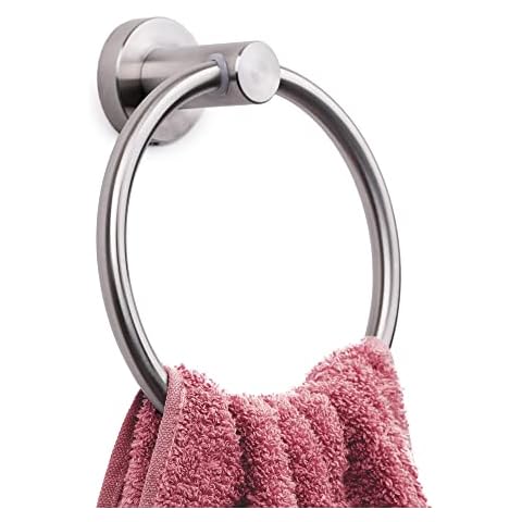 Marmolux Brushed Stainless Steel Towel Ring Cover