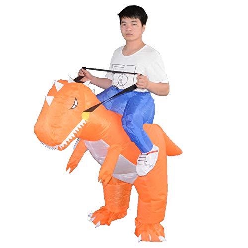 Inflatable Ride on Dinosaur Costume Ride on Dinosaur Costumes Air Blow up Suit party dress Halloween and Christmas Cosplay Adult Size - Thumbnail 6