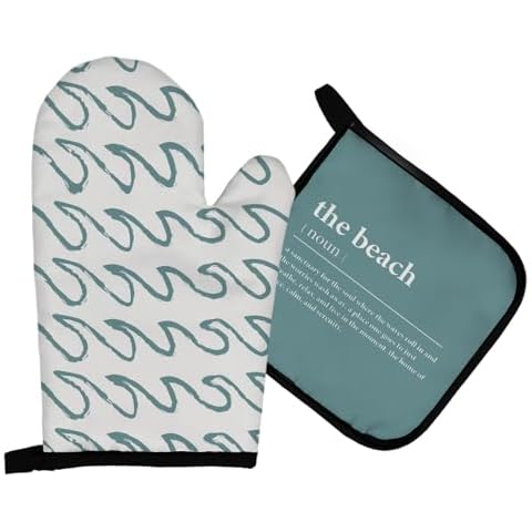 Mingnei Ocean Beach Oven Mitts and Potholders Set Cover
