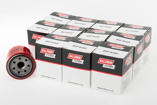 Baldwin BF940 Spin On Fuel Filter, 4 Nominal/15 Absolute Micron, 3  OD 2.84  L, M20   1.5 Thread 12 Pack | Compatible with Allis Chalmers 2098616, Kubota 15221 43081, Wix 33390