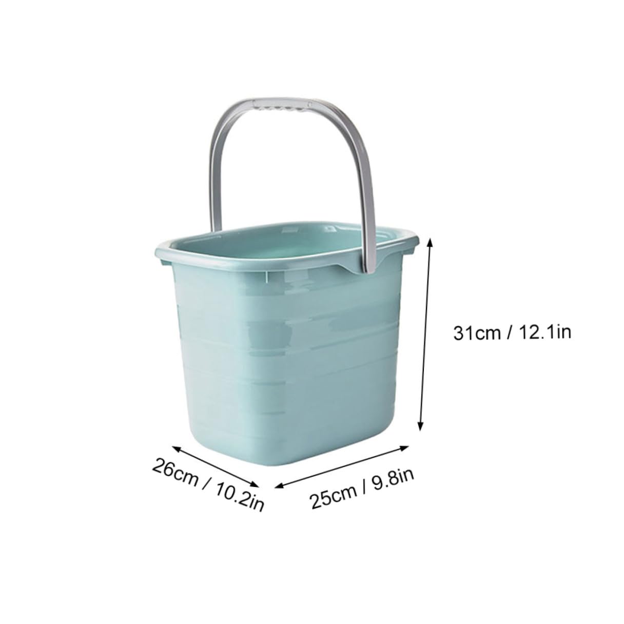 Secchio di Plastica Rettangolare Manico Portatile Antiscivolo per Pulizie Domestiche e Giardinaggio Capacità Grande per Famiglie e Ranch