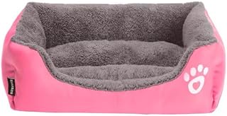 Dog and cat Bed,Mattress for Small,Medium & Large Washable,Non-Slip Bottom,Comfortable & Durable Design,Calming Bed,Anti-Anxiety Cuddler Warming, Soft Bed (Pink, Large)