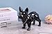 WUBIANJIE Black French Bulldog Statue, Standing Dog with Silver Necklace, Frenchie Decor for Home & Garden, French Bulldog Gifts, Ideal for Living Room, Kitchen, Bedroom, Entryway