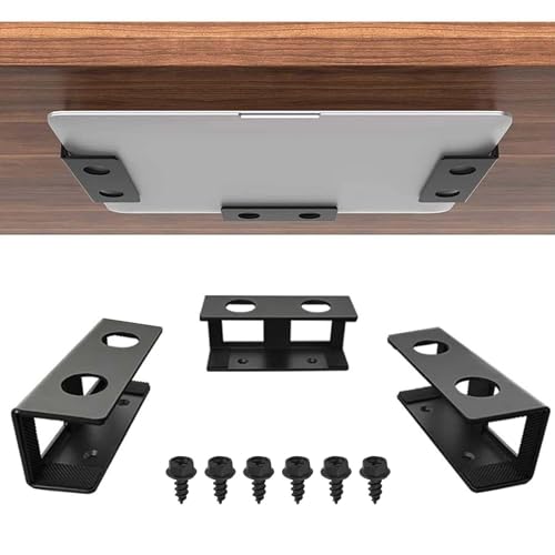 Supporto per computer portatile sotto scrivania organizer per laptop con viti e cuscinetti in silicone, Supporto per Laptop Sotto la Scrivania, per Laptop, tablet, tastiera, router, scatola via cavo