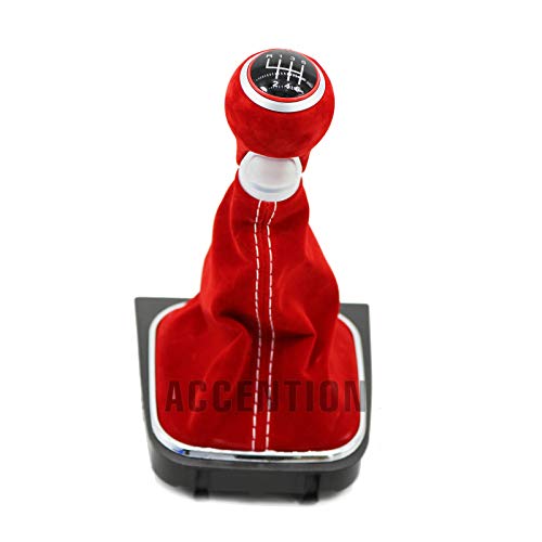 for VW Jetta 6 A6 MK6 GLI 2012 2013 2014 2015 2016 2017 Car-Stying 6 Speed Car Gear Stick Level Shift Knob with Leather Boot