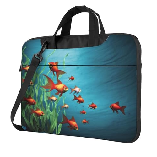 Sacoche ordinateur 15 pouces imprimé poisson aquarium antichoc élégante