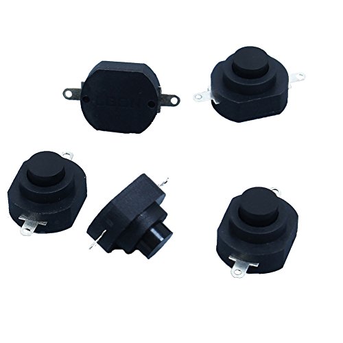 5 PCS Tactile Push Button Switch, Icstation 2 Pin Self-Lock Micro Push Button Switch SPST DC 30V 1A Mini Push Button Latching On Off Switches