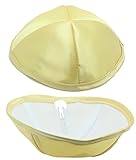 Satin Yarmulke With Clips Jewish Kippah Kippa Israel Judaica Yarmulka Yamaka Yamakah Kipa (Yellow- Gold)