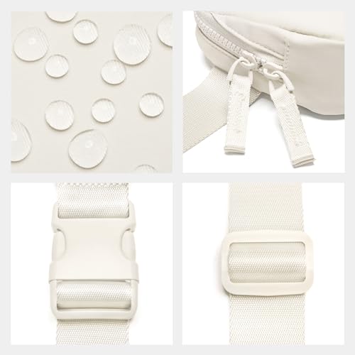 Image of Belt Bag for Women Two-Way Zipper Fanny Pack Crossbody Bags for Women Fashion Waist Packs Cross Body Fanny Pack with Adjustable Strap Gifts for Teen Girls (Ivory)